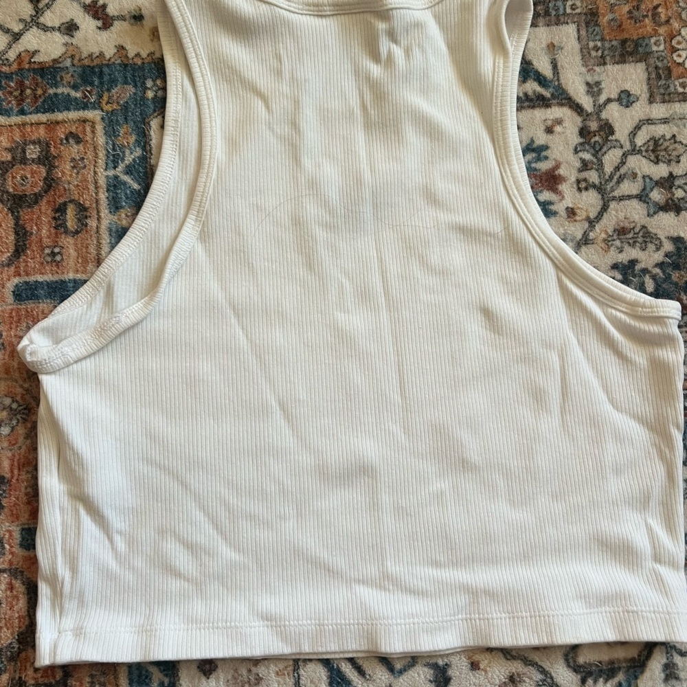 Adidas White Ribbed Tee - Picture 3 of 3